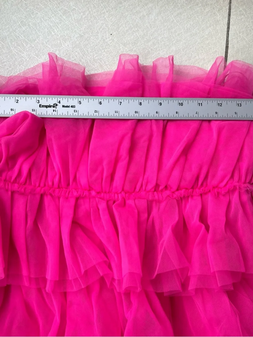 Thirty/Thirty LA Ruffle Tulle Hot Pink Strapless Dress Women’s Size M - Picture 7 of 10
